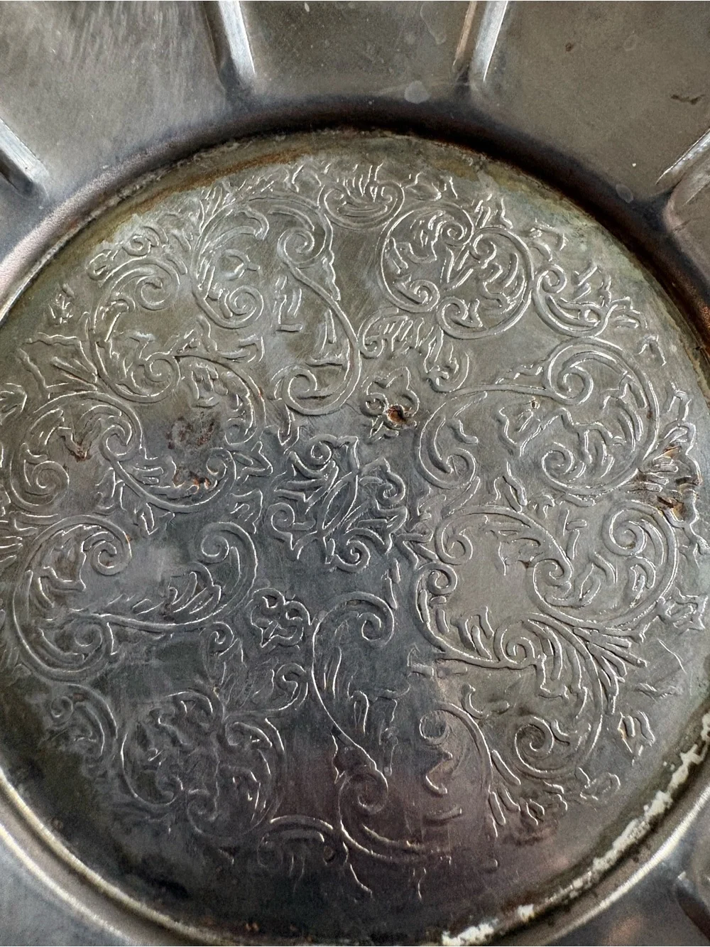 vintage mid-century silver-plated lotus flower bowl,
